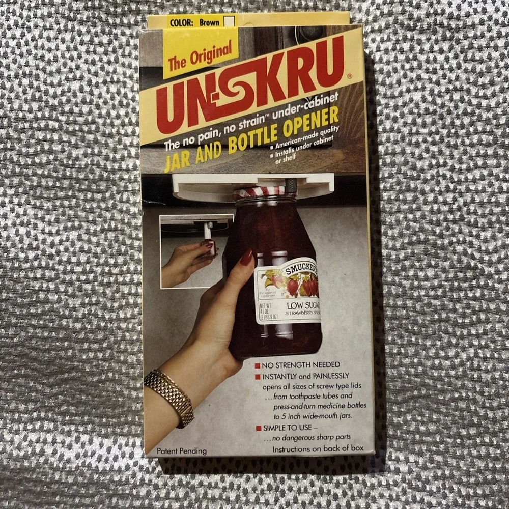 VTG The Original UN-SKRU Jar & Bottle Opener - Under Cabinet White - Made In US